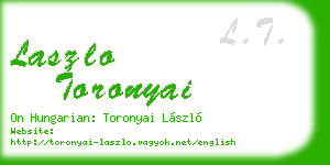 laszlo toronyai business card