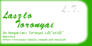 laszlo toronyai business card